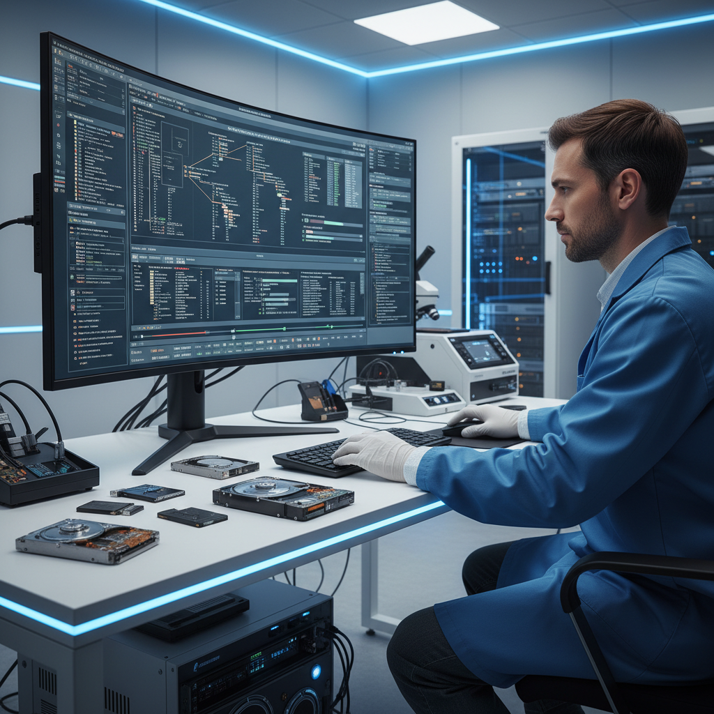 Please make it logical as the operator is looking at the hard disks and retrieving data at the computer monitor. 